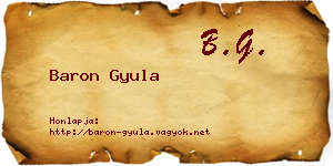 Baron Gyula névjegykártya