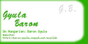 gyula baron business card